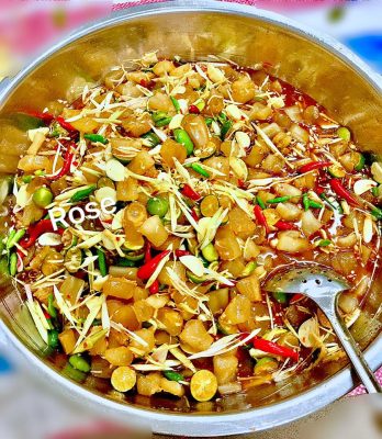 gân bò ngâm mắm xả