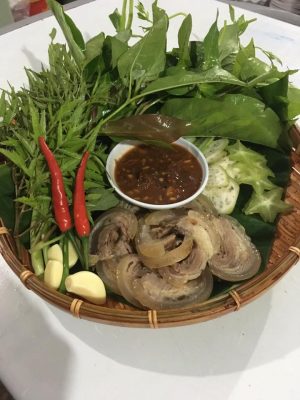 bò tơ cuốn bánh tráng